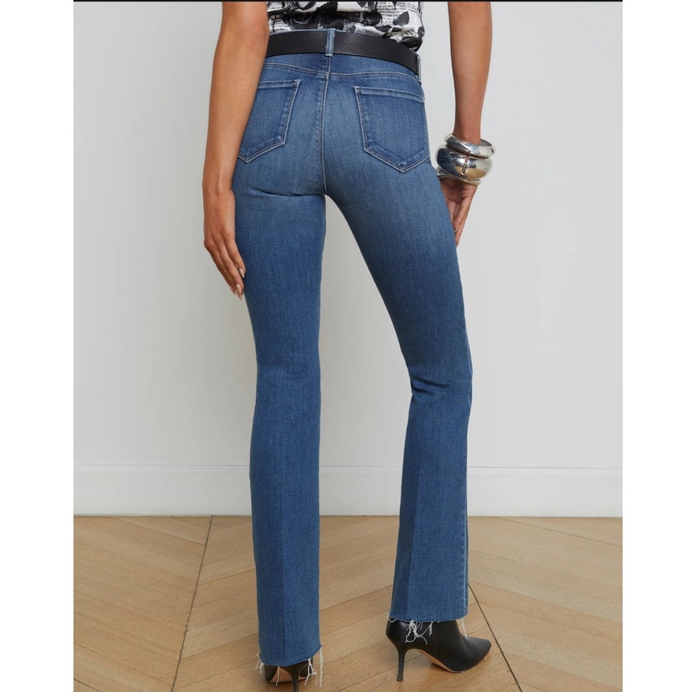 L'Agence Sneeki Low Rise Straight Jeans in Stanton. - Picture 3 of 12